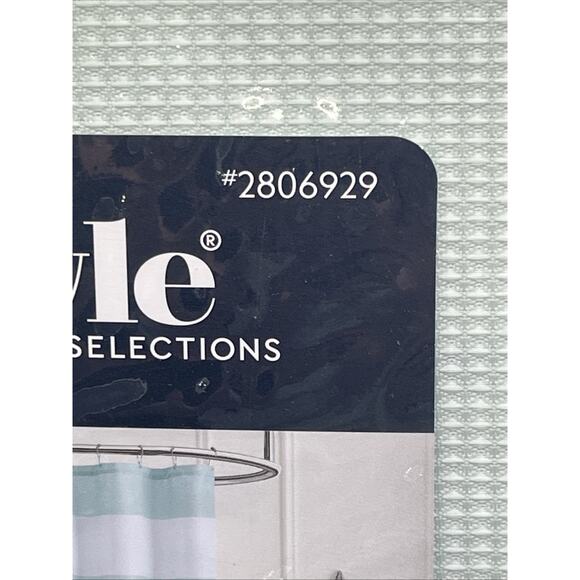 Style Selections Shower Curtain Blue Stripes Anti Microbial 70”x72”. {51}. - Picture 5 of 10